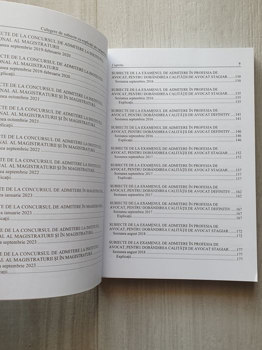 Culegere de subiecte pentru admitere INM și Barou