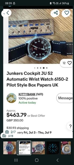 Ceas automatic  Junkers Cockpit JU 52 6150-2