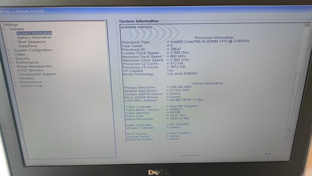 Лаптоп dell latitude e6420 i5/ HD+/ 8gb/ ssd