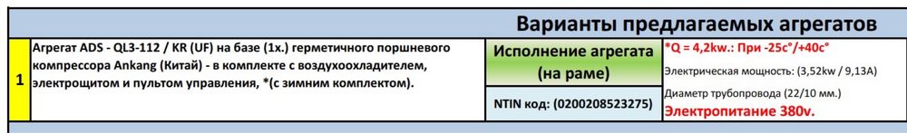 Промышленная морозильная камера