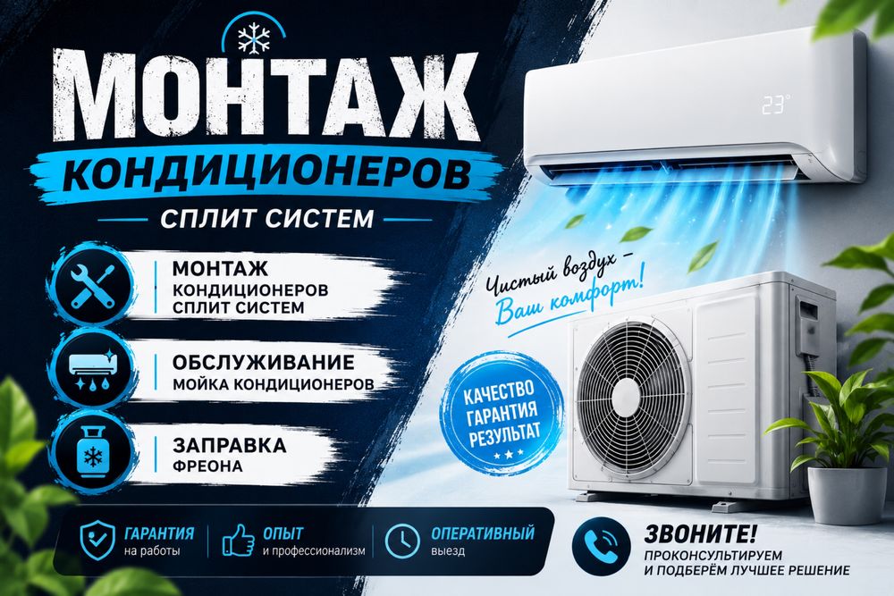 Установка монтаж кондиционеров сплит систем