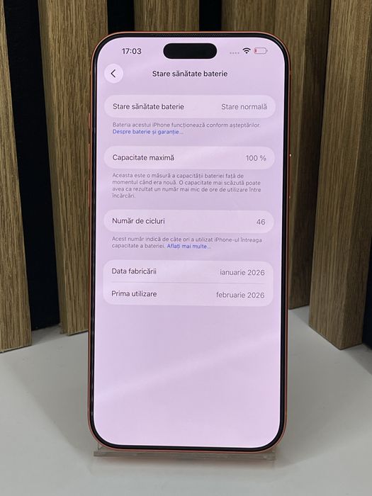 Iphone 17 Pro Max 256Gb 100% bat (46 cicluri) Garantie/Factura #61555