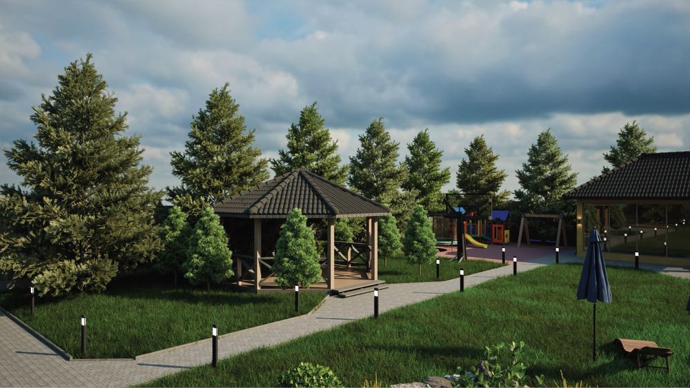 Эскизный проект, 3D визуализация, ландшафтный дизайн