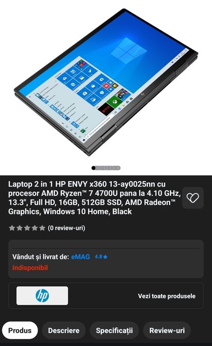 Laptop 2-in-1 HP Envy x360 (Touchscreen) | Ryzen 7, 16GB RAM, 1TB SSD