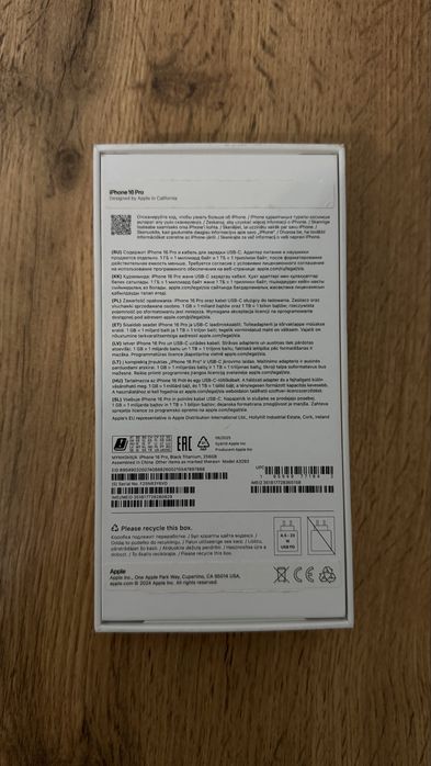 Iphone 16 pro,нано сим,EAC