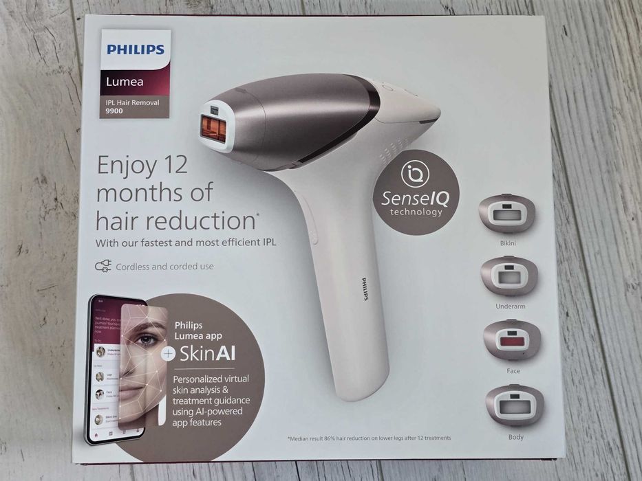 CA NOU: Epilator IPL Philips Lumea Seria 9900 BRI977/00 cu aplicatie SkinAI