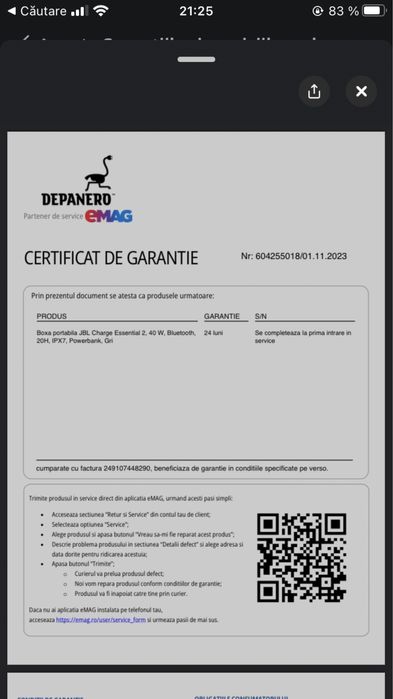 Boxa JBL Charge Essential 2 aproape noua