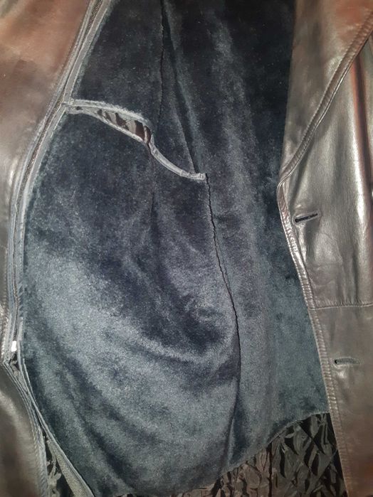 Кожаный плащ мужской