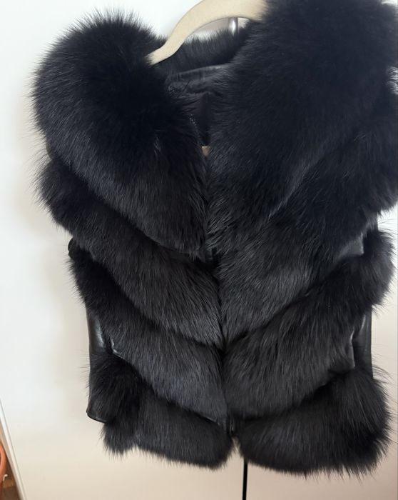 blana naturala de vulpe in V 2 in 1