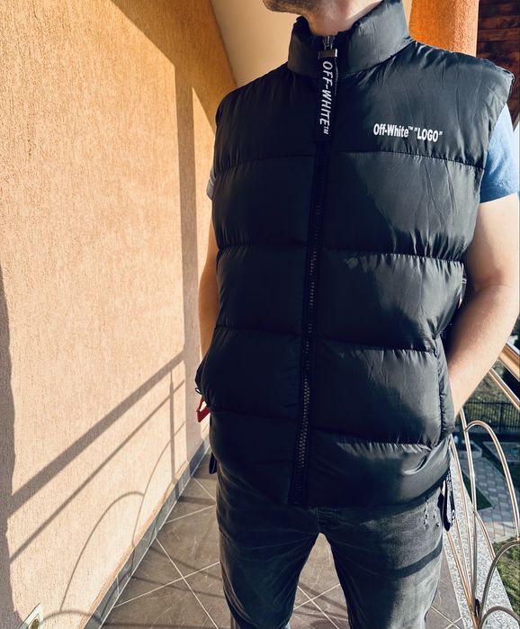 Vesta de primavara umplutura puf Off White