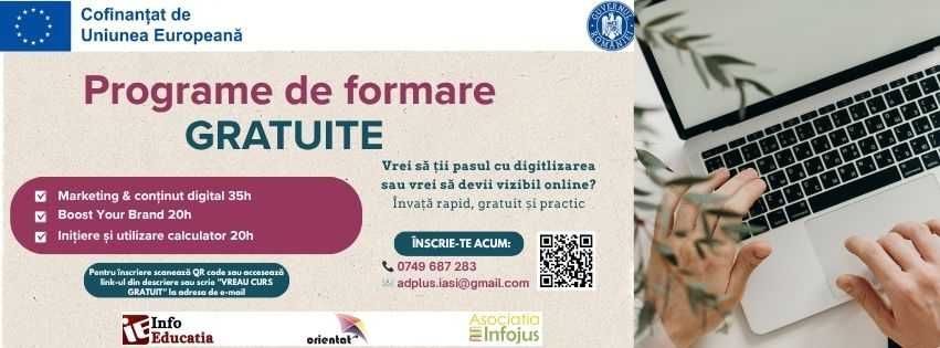 Cursuri GRATUITE competențe digitale pentru angajații din județul Iași