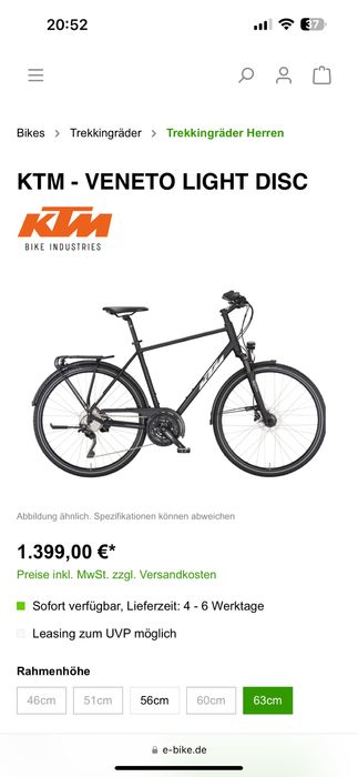 KTM Veneto Light Disc Trekking Geo (XT, Deore)