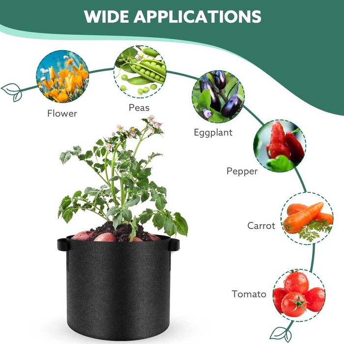 Set de 5 saci pentru cultura plante 38L cu manere