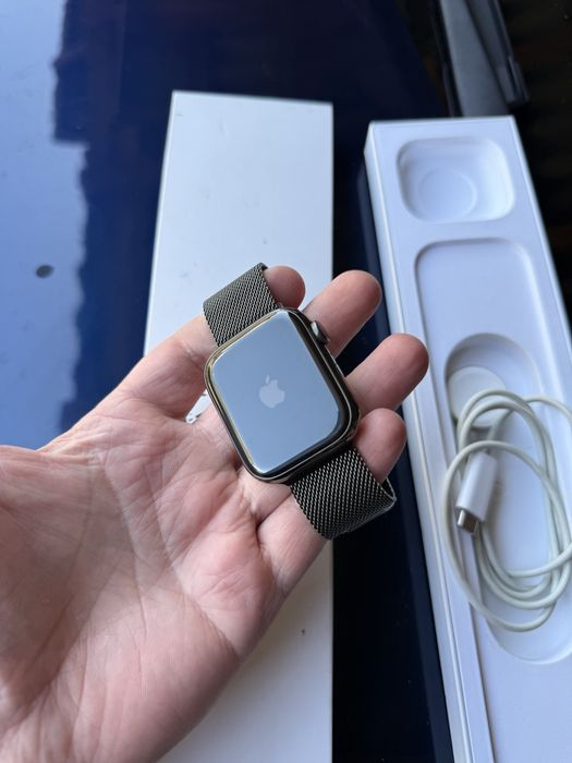 Apple watch stainless steel 45mm seria 7 inox safir