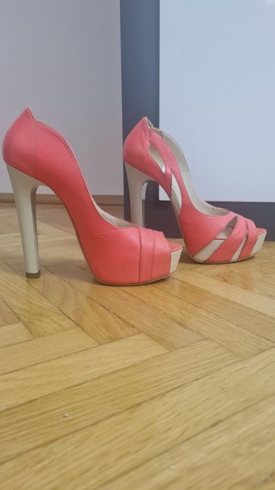 Pantofi toc 13 cm piele naturala 35