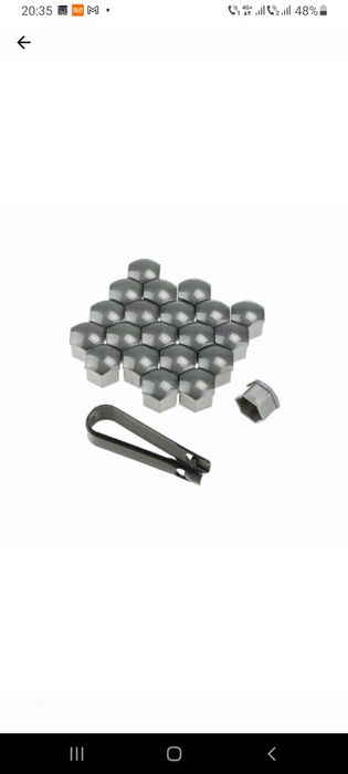 Set 20 capace prezoane, pe 17 mm plus cheie de scos capacele, gri