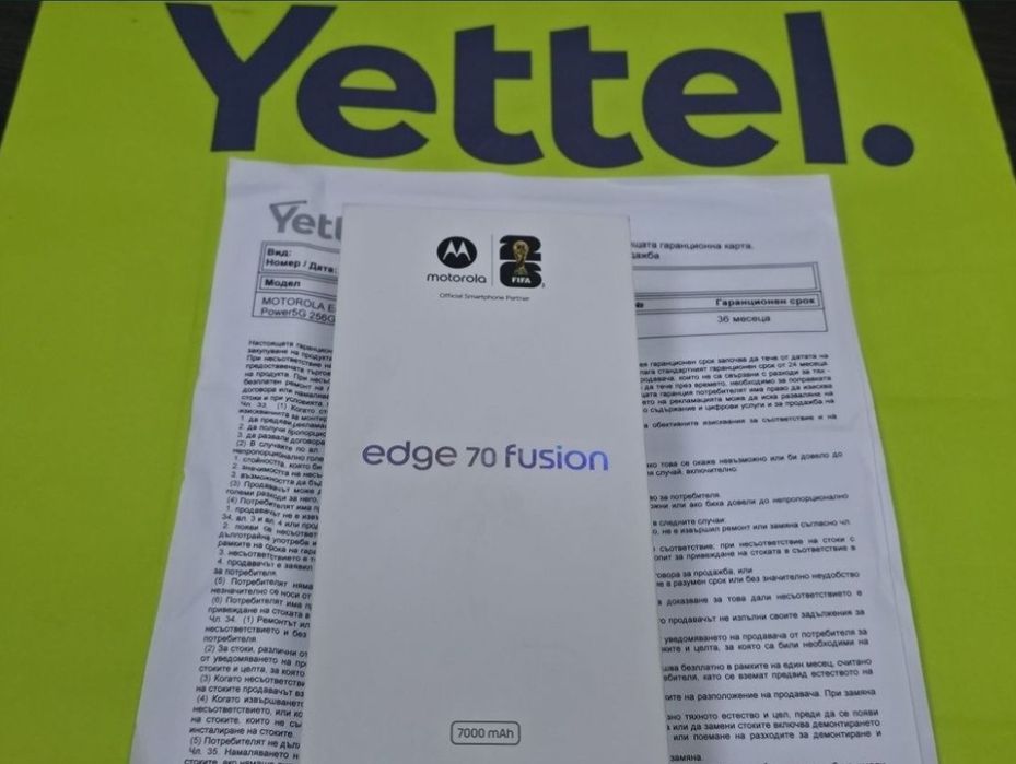 КАТО НОВ 256GB Motorola Edge 70 Fusion Yettel Гаранция 2029 Black / Черен