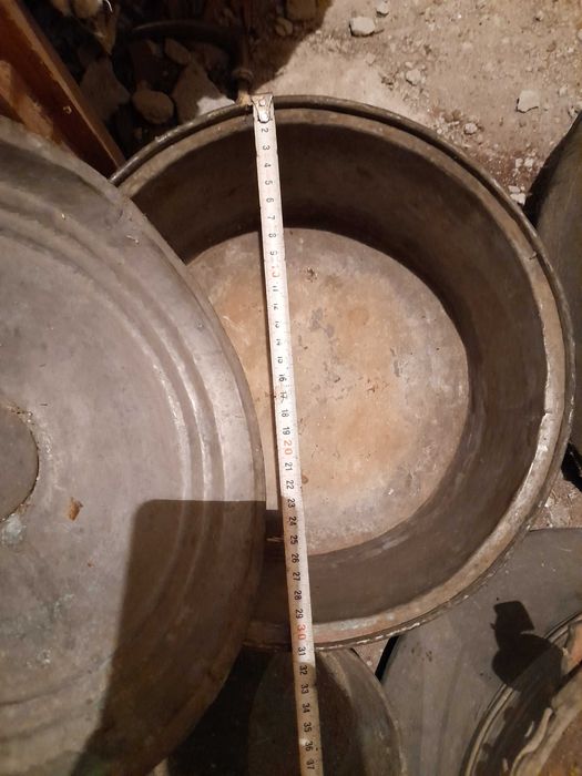 Медни котли,сахани, тенджера с капак и алуминиева тава с дупки