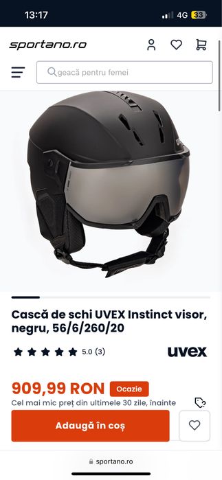 Casca UVEX cu viziera