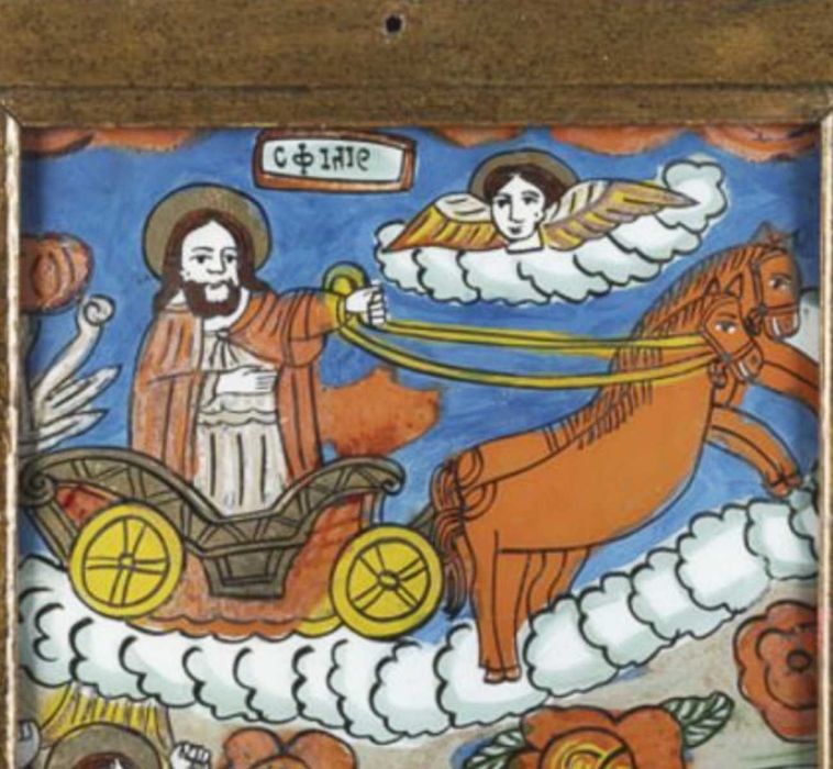 Icoană pe glajă „Sf. Ilie”, atelier din Nicula, sec. XIX