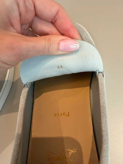 Loafers Christian Louboutin, Varsiboat din piele întoarsă, gri