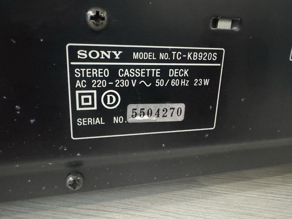 Sony TC-KB920S QS casetofon deck Hi-Fi 3 Head Dolby S