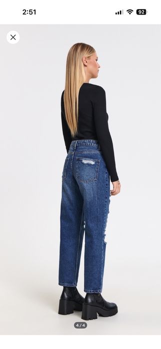 Дънки straight high waist