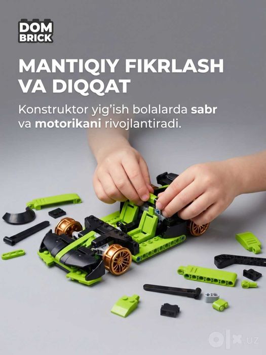 Konstruktor avtomobillar to'plami DOM BRICKS sport karlar