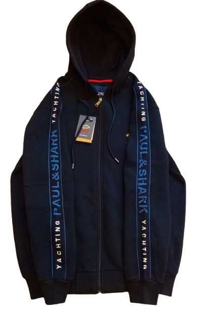 Нов PAUL & SHARK мъжки ватиран суитчър 100% Памук Navy Blue M;L;XL;2XL