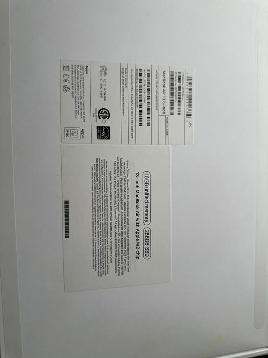 Macbook air m2 16/256 gb yangidek
