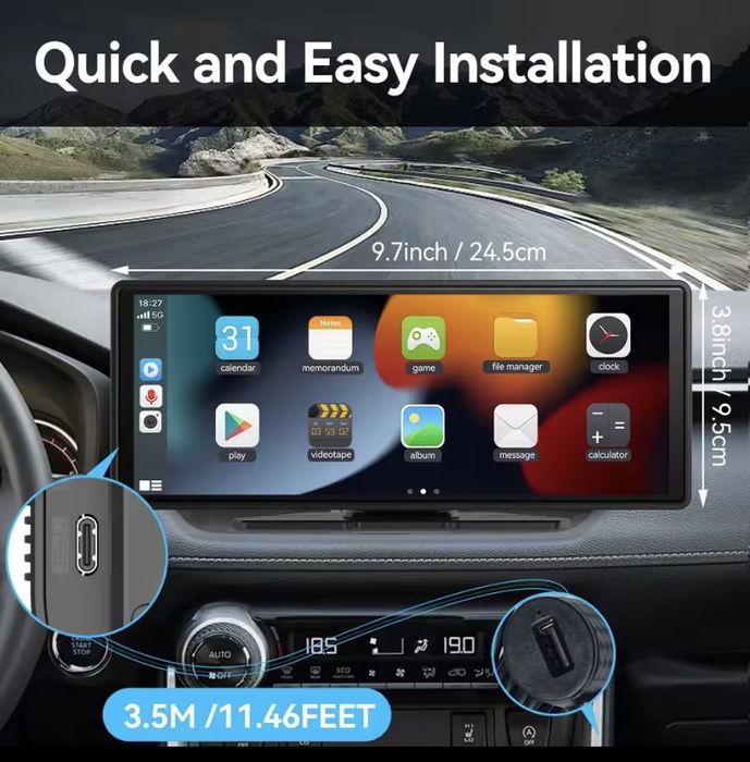 Navigație auto 10.26’’ Andoid Auto & Carplay + camerǎ spate