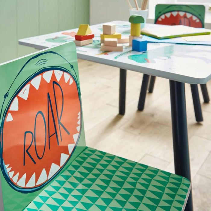 Детска Маса със Столчета за Рисуване, Игра, Хранене Dinosaur