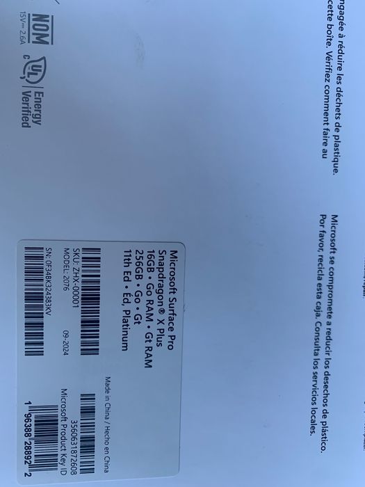 Microsoft Surface Pro 11 Snapdragon X Plus (10 Core), 16GB RAM, 256GB