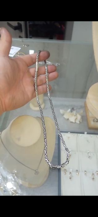Серебряная цепь лисий хвост