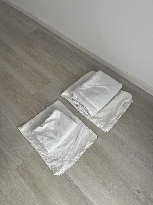 Lenjerie 5 piese bumbac alb patut 120x60 cm bebe