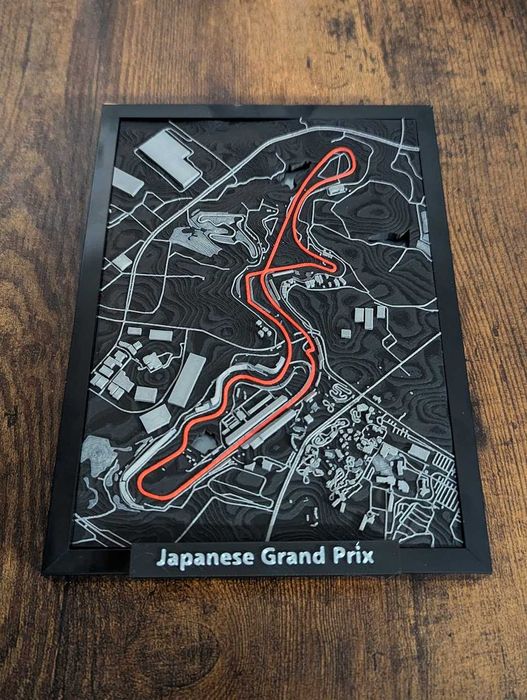 Harta 3D Circuit Japanese Grand Prix – Model premium printat 3D