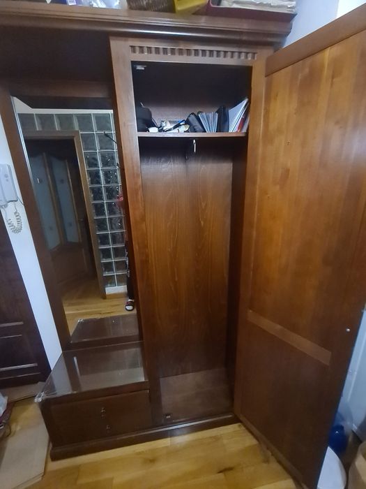 Vand cuier hol lemn cires