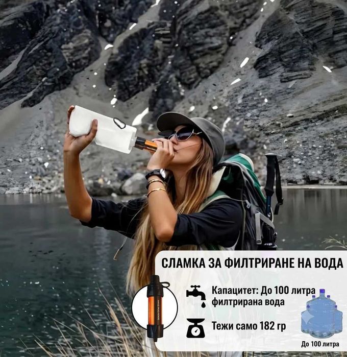 Планински Принадлежности-Филтрираща Сламка за Вода