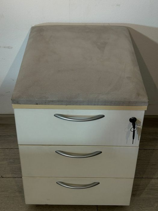 Rollbox cu 3 Sertare, Taburet; Mic Dulap Birou; Comodă; Casetieră; Noptieră