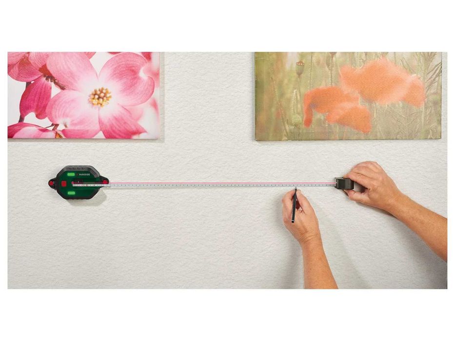 PARKSIDE PLLM 10 A1 лазерен нивелир с ролетка за прецизно подравняване