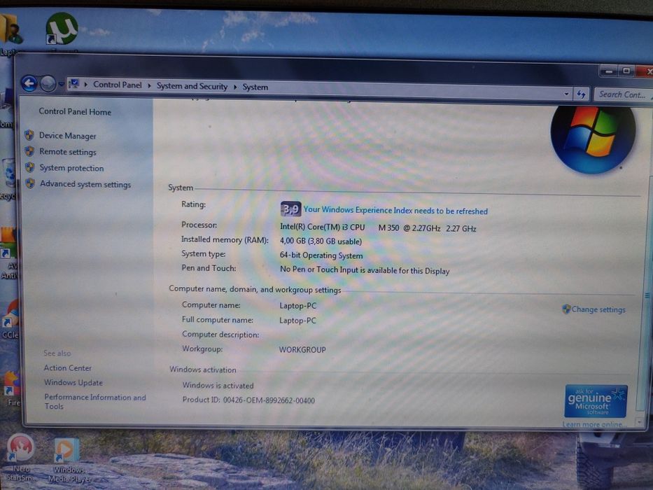Laptop Dell Latitude E5410 HDD250 4g ram