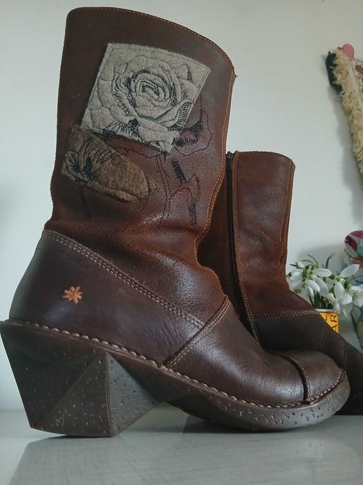 Cowboy art boots Каубойски арт ботуши естествена кожа и велур