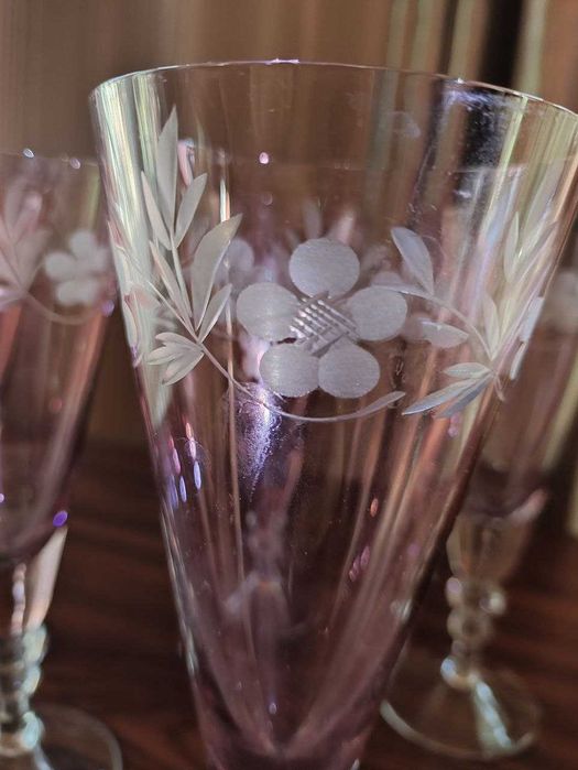 Винтажные фужеры для шампанского «Свадебные»