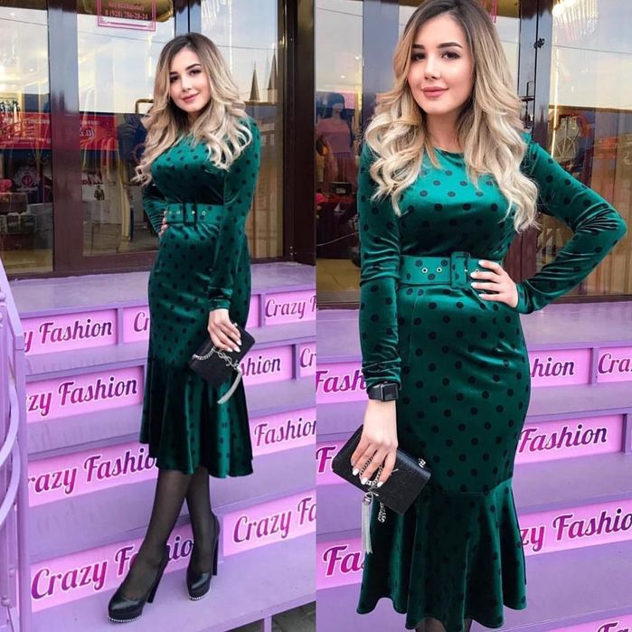 Вечерние платья с принтом розы бархат размер 38~40 турецкий М