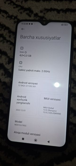 Redmi 9T.     8 yadro 2.0 GHz