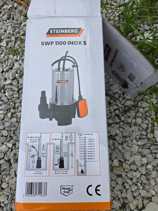 потопяема помпа с поплавък STEINBERG SWP 1100 INOX S