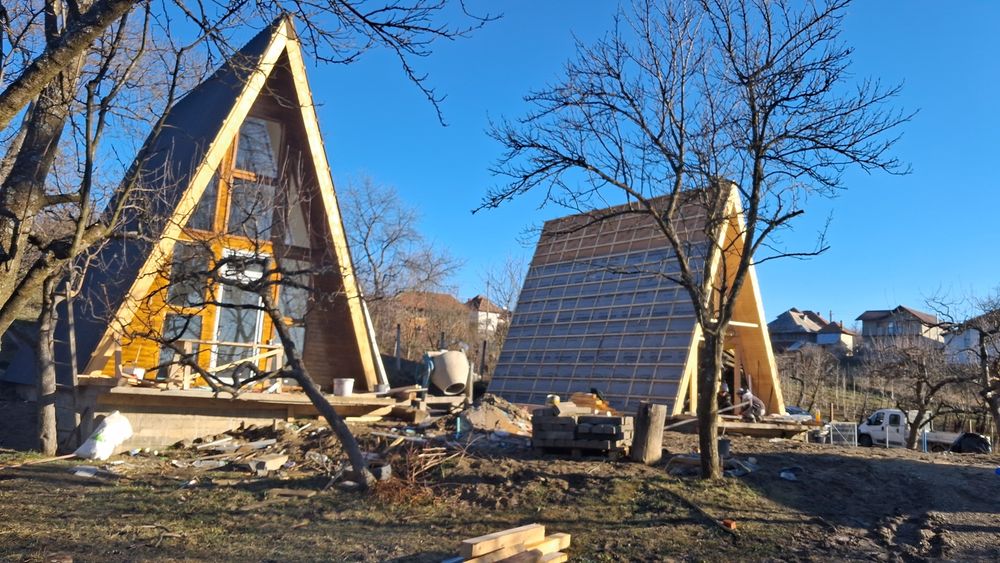 Cabana A frame din lemn în toată tara