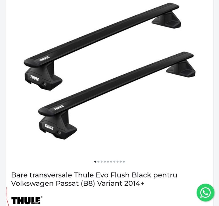 Bare transversale Thule Evo Flush Black - VW Passat Variant B8  2014+