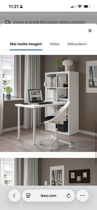 Vând birou Ikea Kallax/ Linnmon, măsurători adăugate în fotografii