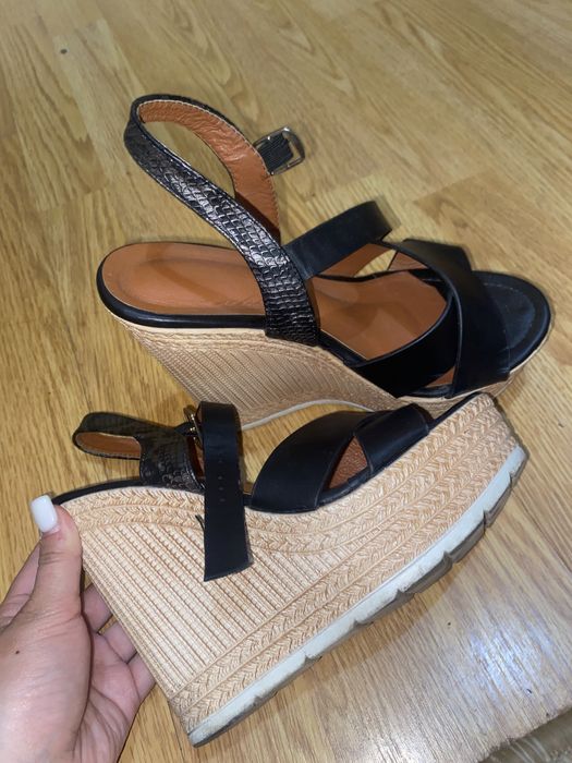 Sandale damă cu platformă / wedge, negre, elegante, mărimea 36